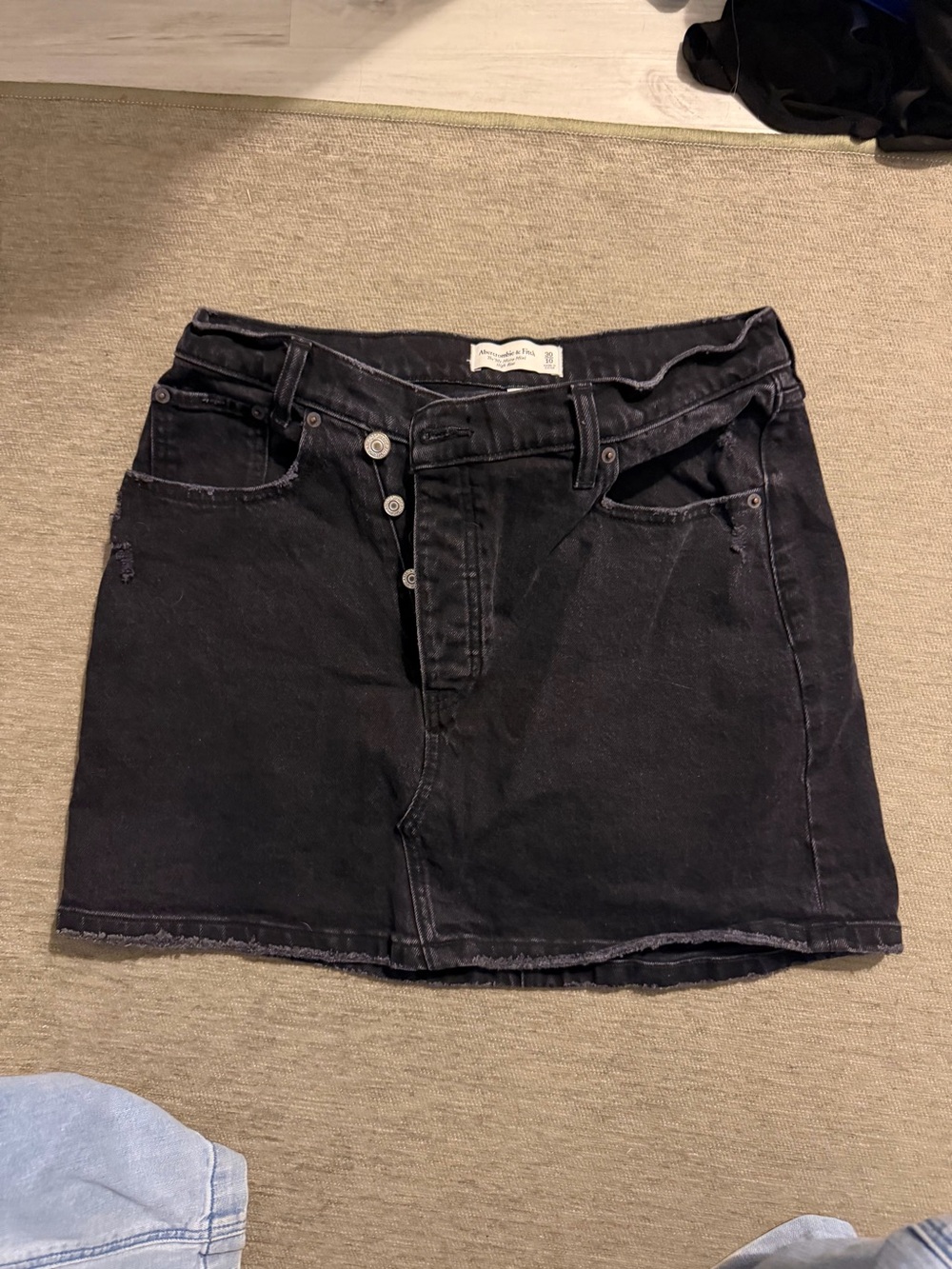 Abercrombie & Fitch Black Washed Denim Mini Skirt CURVE LOVE